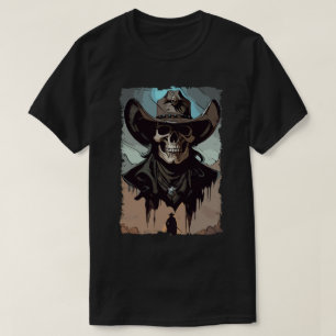 Fantasy Grunge Skull Wild West Cowboy Southern Art T-shirt