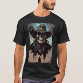 Fantasy Grunge Skull Wild West Cowboy Southern Art T-shirt (Voorkant)