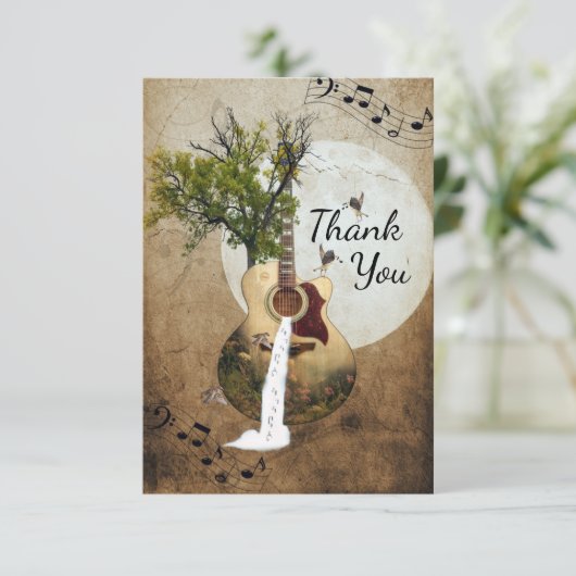 Fantasy Guitar-boom Bedankkaart (Staand voorkant)