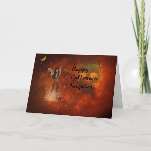 Fantasy Halloween Kaart voor buurman (Voorkant)