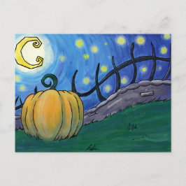 Fantasy Halloween Pumpkin-Briefkaart voor het schi Briefkaart