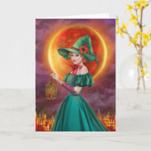 Fantasy halloween wenskaart kaart (Gele Bloem)