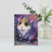 Fantasy Hamster Draak Waterverf Briefkaart (Staand voorkant)