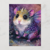 Fantasy Hamster Dragon Watercolor Briefkaart (Voorkant)
