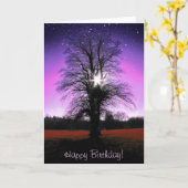 Fantasy Happy Birthday Kaart met een boom (Gele Bloem)