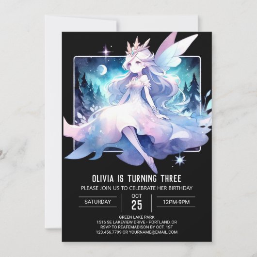 Fantasy Happy Fairy Verjaardag Kaart (Voorkant)