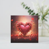 Fantasy hartpatroon Valentijnsdag Vakantiekaart Feestdagenkaart (Staand voorkant)