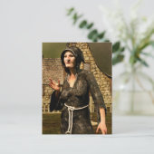 Fantasy Heks Middeleeuws Dorp Halloween Briefkaart (Staand voorkant)