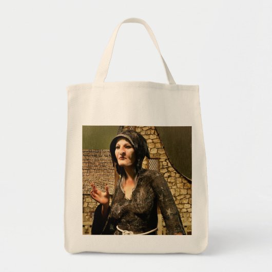 Fantasy Heks Middeleeuws Dorp Halloween Tote Bag (Voorkant)