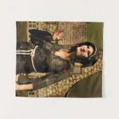 Fantasy Heks Middeleeuws Dorp Halloween Wandkleed (Voorkant (horizontaal))