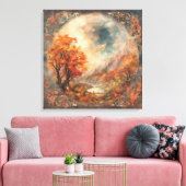 Fantasy Herfst In de bergen Kleurrijke kunst Canvas Afdruk (Insitu (Woonkamer))