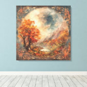Fantasy Herfst In de bergen Kleurrijke kunst Canvas Afdruk (Insitu (Houten vloer))