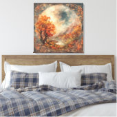 Fantasy Herfst In de bergen Kleurrijke kunst Canvas Afdruk (Insitu (Slaapkamer))