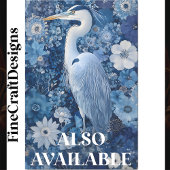 Fantasy Heron Vogel met Blauwe Bloemen BV4 Decoupa Tissuepapier