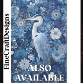 Fantasy Heron Vogel met Blauwe Bloemen BV5 Decoupa Tissuepapier