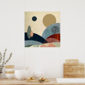 Fantasy Heuvels Landschap Poster (Keuken)