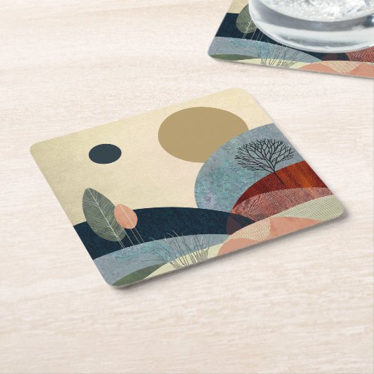 Fantasy Hills Landschap Kartonnen Onderzetters (Schuin)