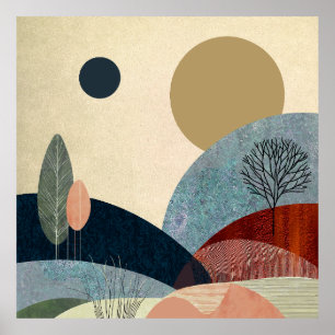 Fantasy Hills Landschap Poster