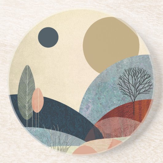 Fantasy Hills Landschap Zandsteen Onderzetter (Voorkant)