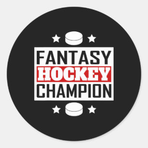 Fantasy Hockey Kampioen Retro Stijl Ronde Sticker