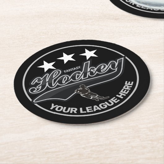 Fantasy Hockey League Ronde Kartonnen Onderzetter (Gebogen)