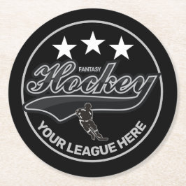 Fantasy Hockey League Ronde Kartonnen Onderzetter