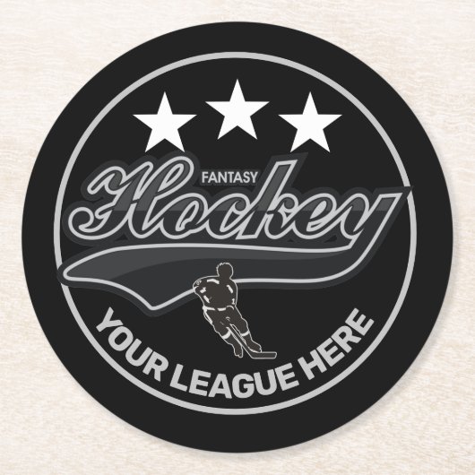 Fantasy Hockey League Ronde Kartonnen Onderzetter (Voorkant)