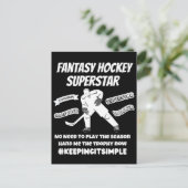 Fantasy hockey superstar houdt het simpel briefkaart (Staand voorkant)