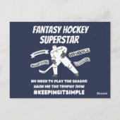 Fantasy hockey superstar houdt het simpel briefkaart (Achterkant)