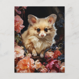 Fantasy Hondenmuis in de Bloemen Briefkaart