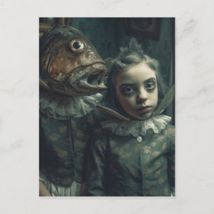 Fantasy Horror Fish Twins Briefkaart