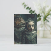 Fantasy Horror Fish Twins Briefkaart (Staand voorkant)