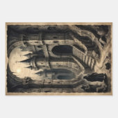 Fantasy horror middeleeuws kasteel en koningin inpakpapier vel (Voorkant 3)