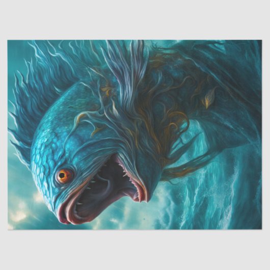 Fantasy Horror Vis Zee Monster Decoupage Tissuepapier (Voorkant)