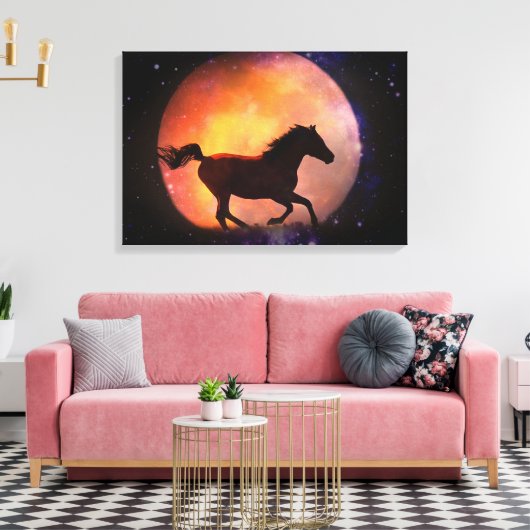 Fantasy Horse and Moon Canvas Wall Art (Insitu (Woonkamer))
