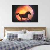 Fantasy Horse and Moon Canvas Wall Art (Insitu (Slaapkamer))