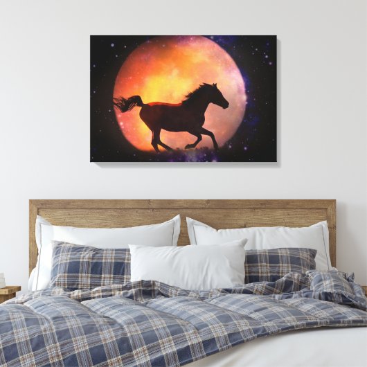 Fantasy Horse and Moon Canvas Wall Art (Insitu (Slaapkamer))