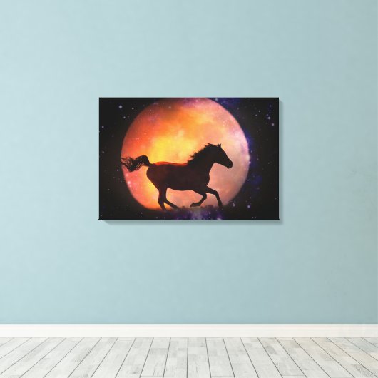 Fantasy Horse and Moon Canvas Wall Art (Insitu (Houten vloer))