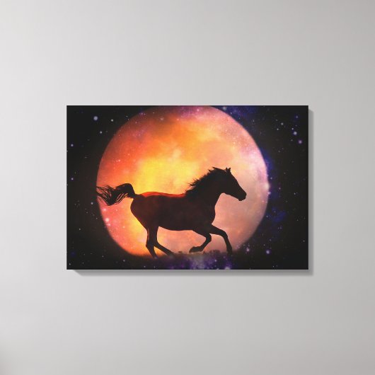 Fantasy Horse and Moon Canvas Wall Art Afdruk (Voorkant)