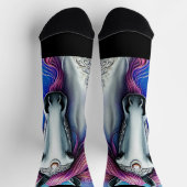 Fantasy Horse, Blue Mauve Pink Mane Silver Lace Sokken (Top)