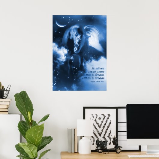 Fantasy Horse Edgar Allan Poe Poster (Thuiskantoor)