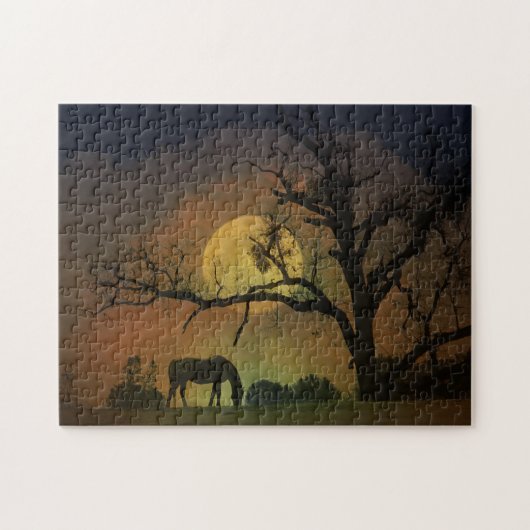 Fantasy Horse en Full Moon Legpuzzel (Horizontaal)