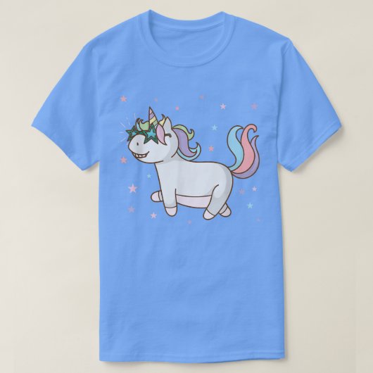 Fantasy Horse Unicorn met Star Glasses T-shirt (Design voorkant)