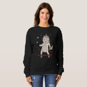 Fantasy Horse Unicorn op het skateboard Trui (Voorkant volledig)
