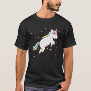 Fantasy Horse Unicorn springt met kleurrijke staar T-shirt