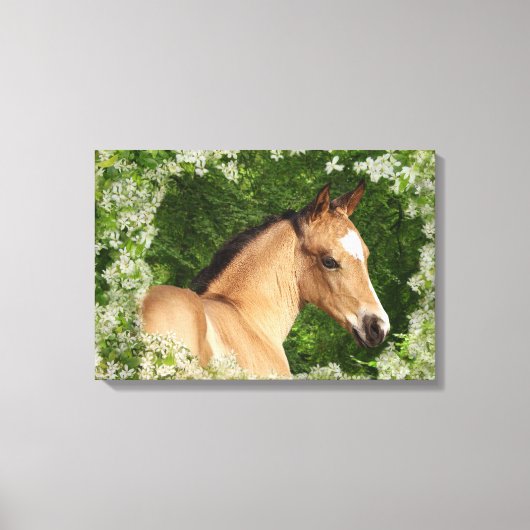Fantasy Horses: Bloemen Canvas Afdruk (Voorkant)