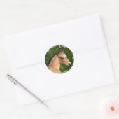 Fantasy Horses: Bloemen Ronde Sticker (Envelop)