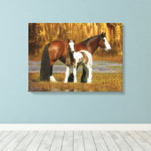 Fantasy Horses: Mare & Foal Canvas Afdruk (Insitu (Houten vloer))