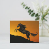 Fantasy Horses: Mountain Sunset Briefkaart (Staand voorkant)