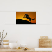 Fantasy Horses: Mountain Sunset Poster (Keuken)